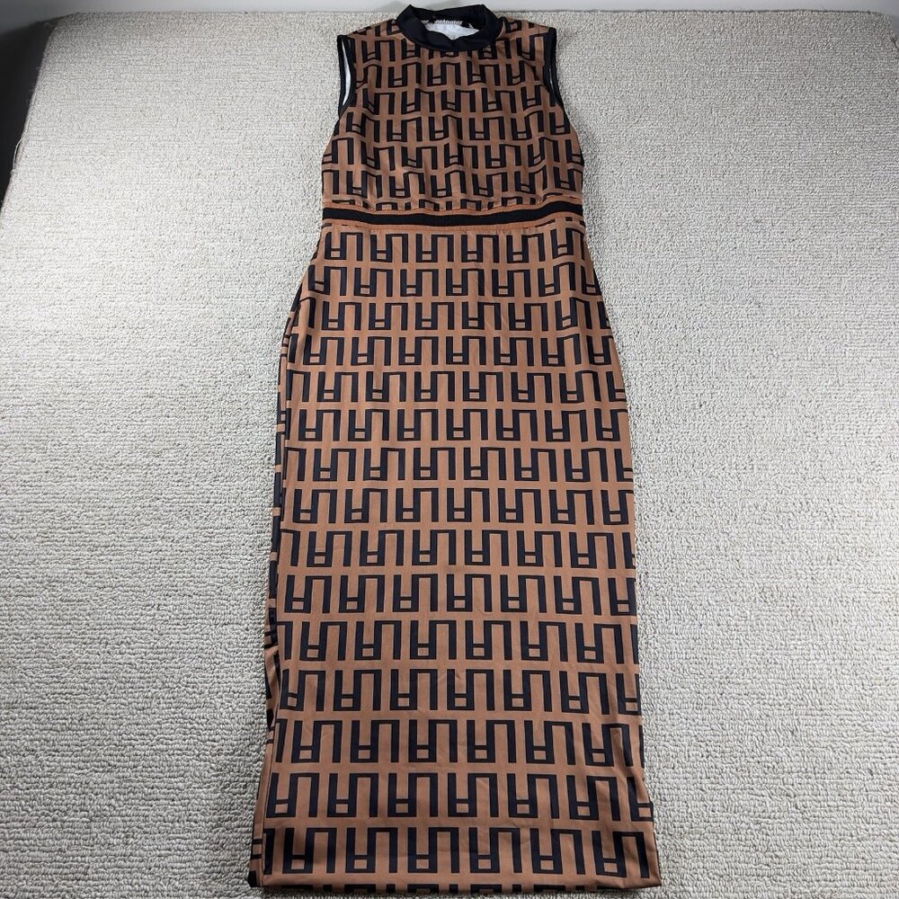 Shein Zucca Patterned Sleeveless Body Dress Brown Black Women’s Size Medium